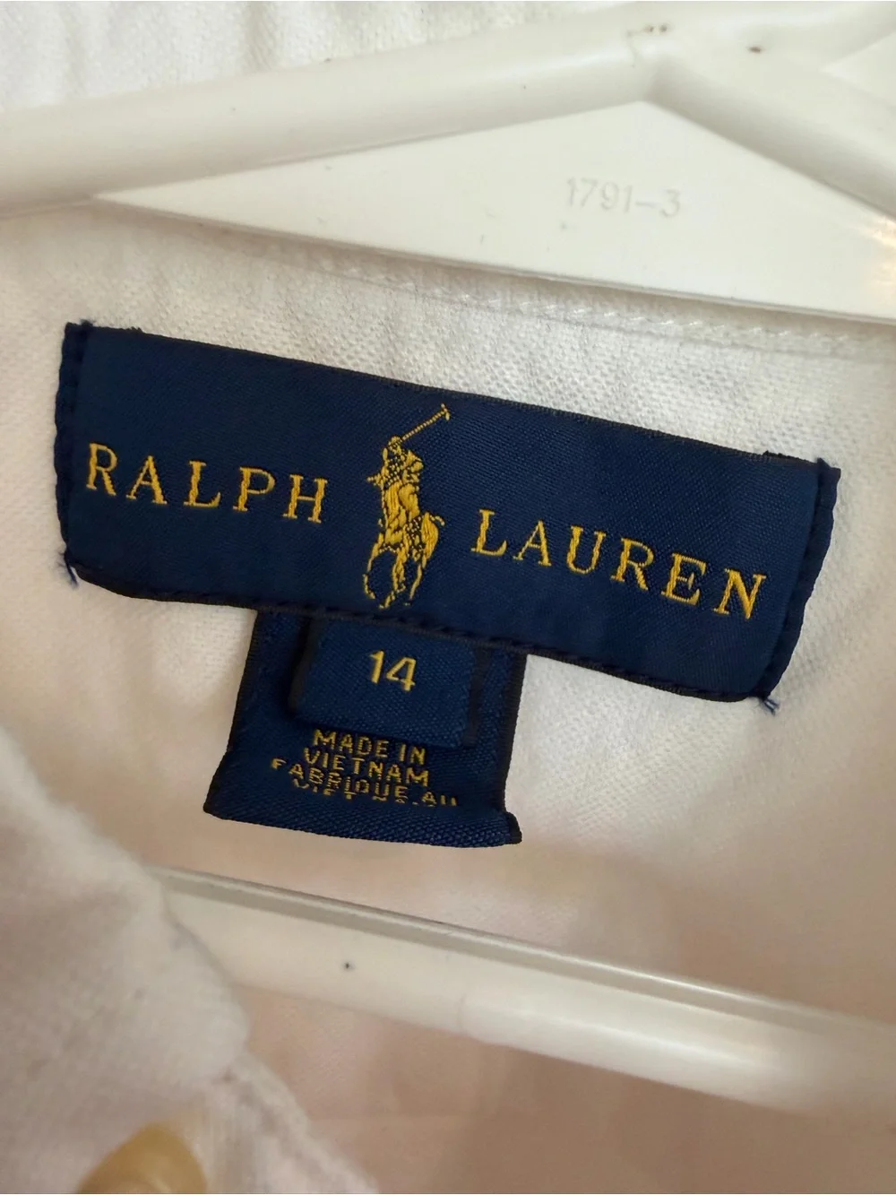 Ralph Lauren White Long-Sleeve Button-Down Oxford Shirt